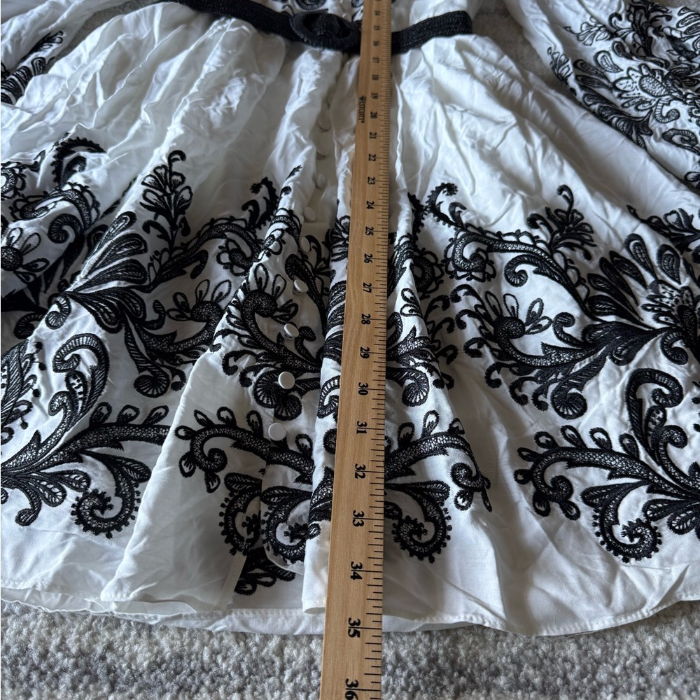 ANTONIO MELANI White Dress with Black Embroidery - Picture 12 of 14